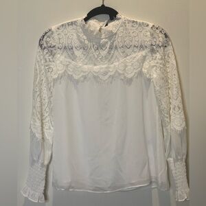 Elegant White Lace Women's Top